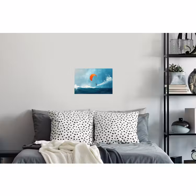 Wall Sticker - Kitesurfer - Orange - Sea - Sky — 5