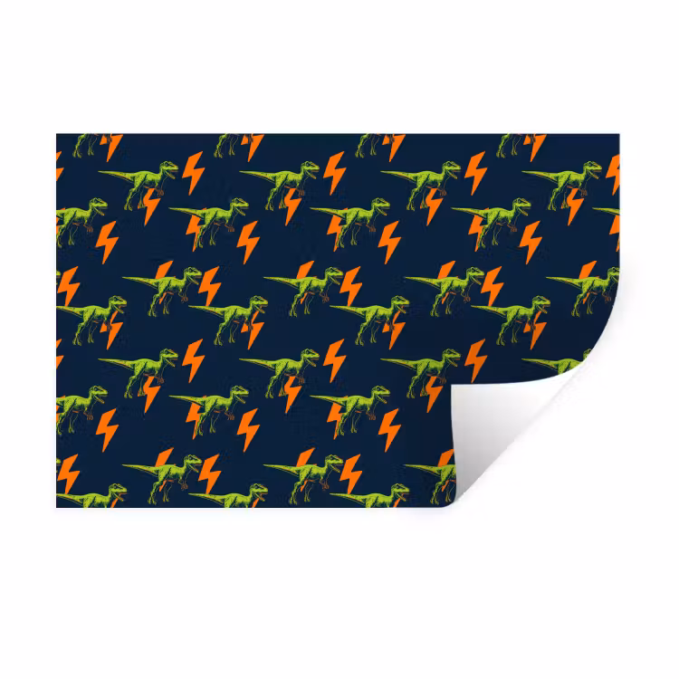 Wall Sticker - Lightning Bolts - Orange - Dinosaurs — 1