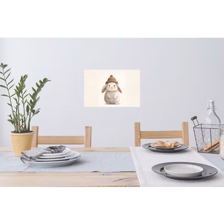 Wall Sticker - Rabbit - Hat - Ears - Beige — 3