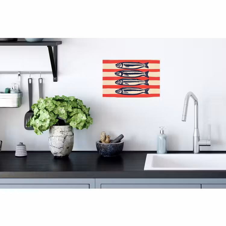 Wall Sticker - Sardines - Red and beige stripes — 2