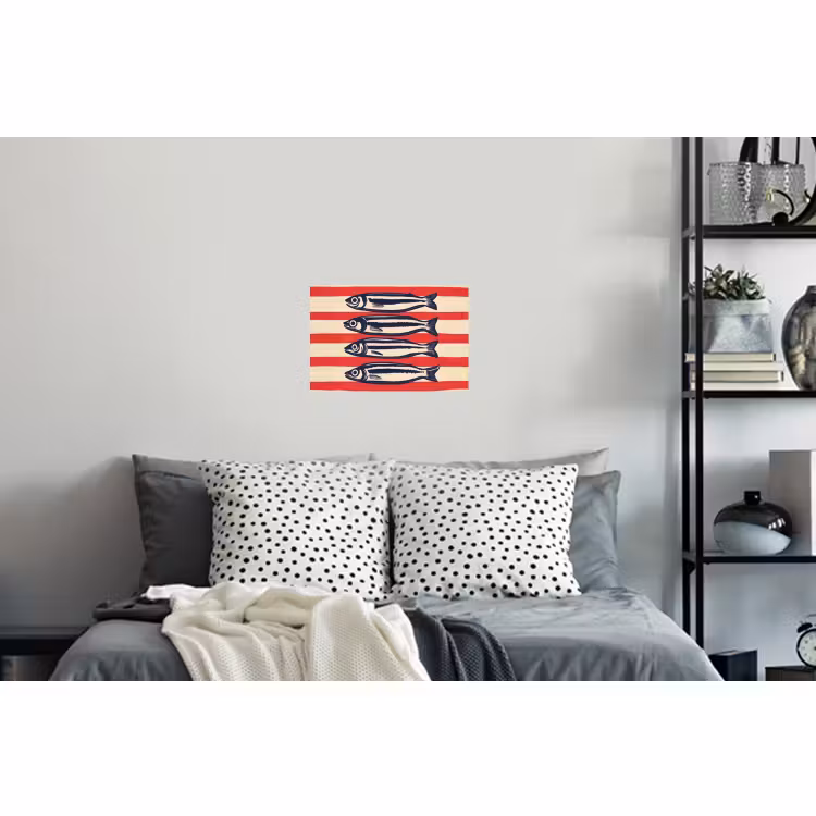 Wall Sticker - Sardines - Red and beige stripes — 5