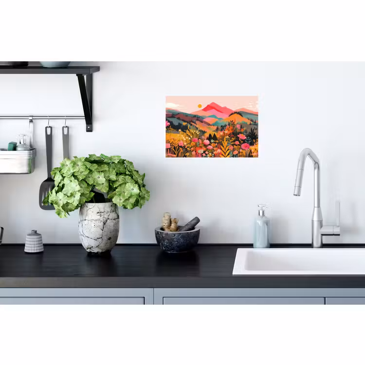 Wall Sticker - Sunset - Mountain valley - Contrast — 2