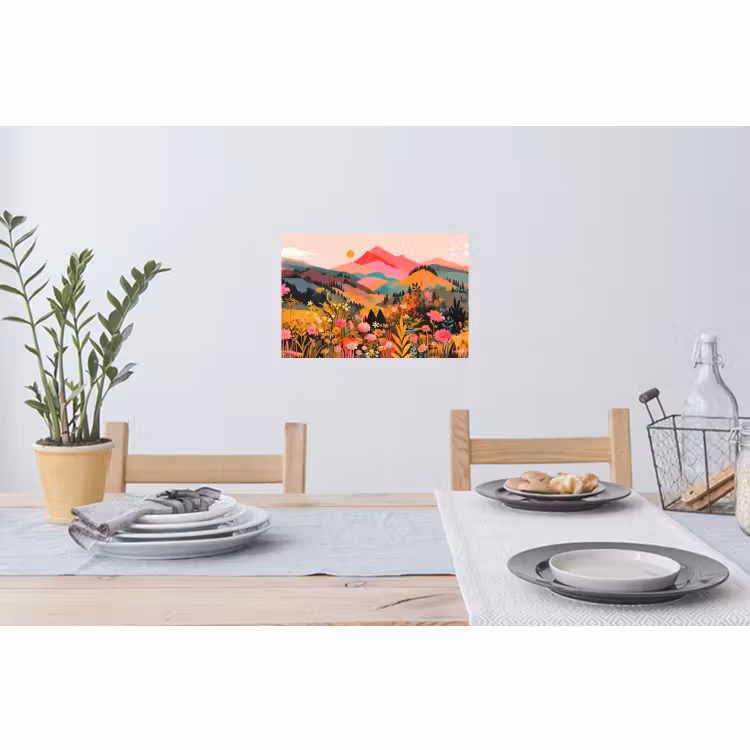 Wall Sticker - Sunset - Mountain valley - Contrast — 3