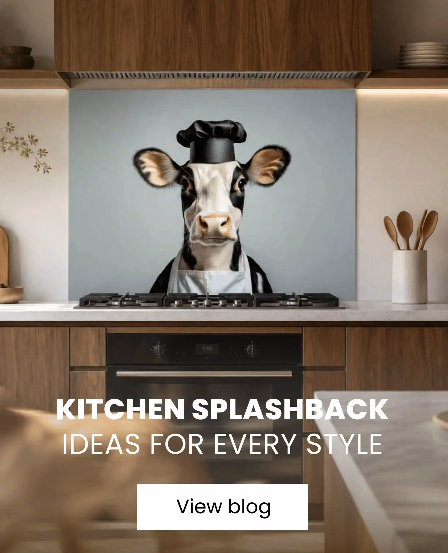 kitchen splashback of a cow