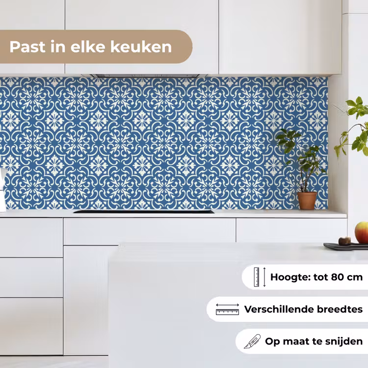 Kitchen Wall Splashback - Tile - Pattern - Blue - White — 5