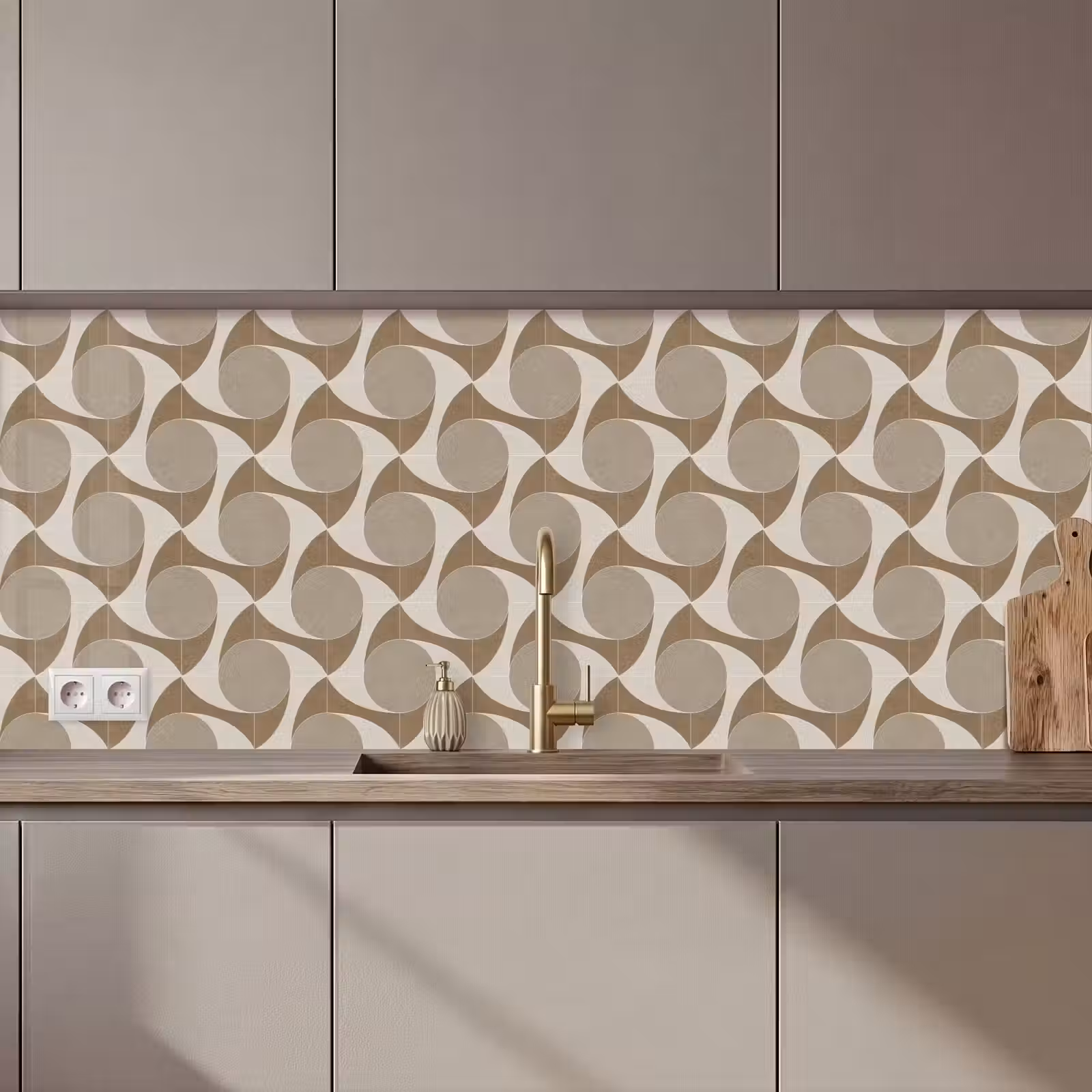 Kitchen Wall Splashback - Timeless - Balance - Beige - Taupe — 1