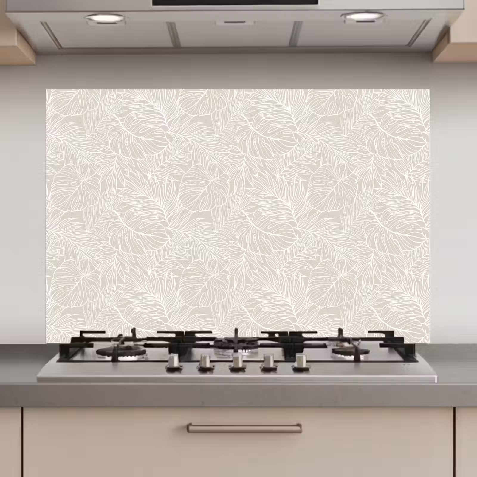 Kitchen Splashback - Leaves - Beige - Monstera - Palm — 1