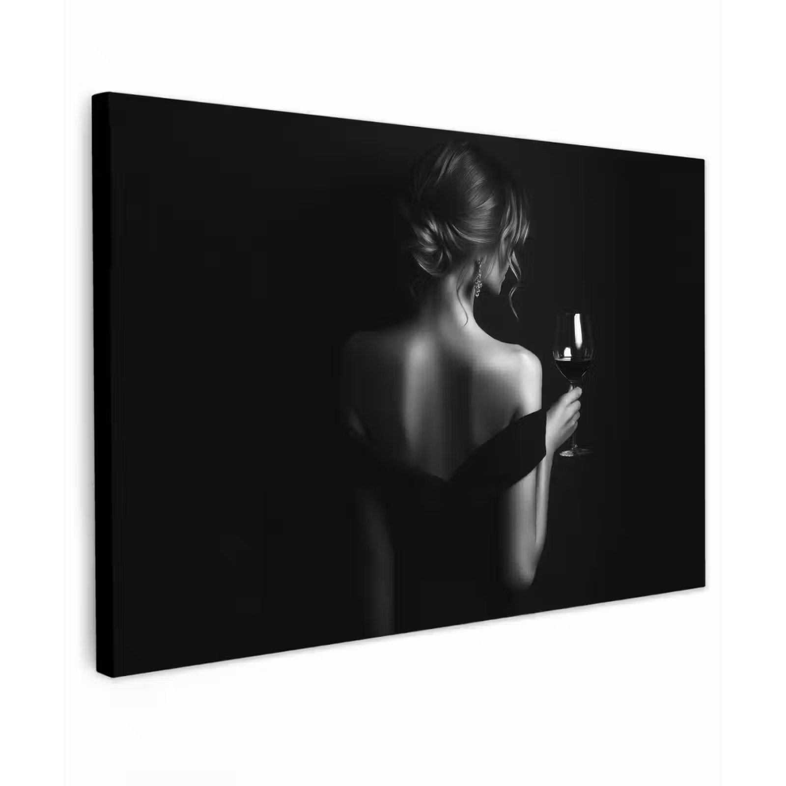 Canvas Print - Woman - Wine - Dress — 1