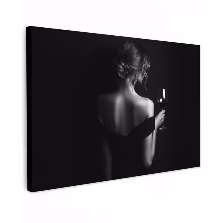 Canvas Print - Woman - Wine - Dress — 1