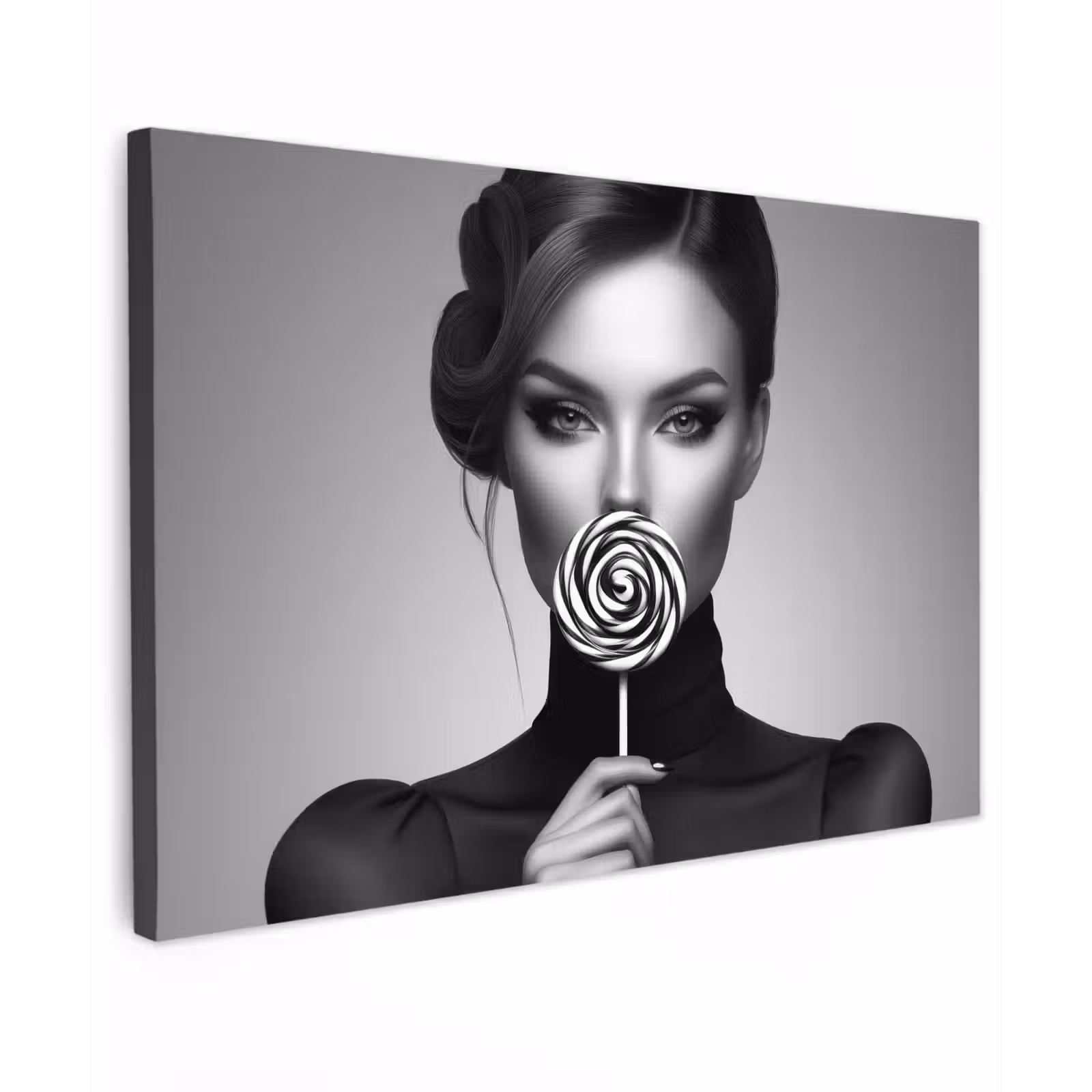 Canvas Print - Woman - Lolly - Black — 1