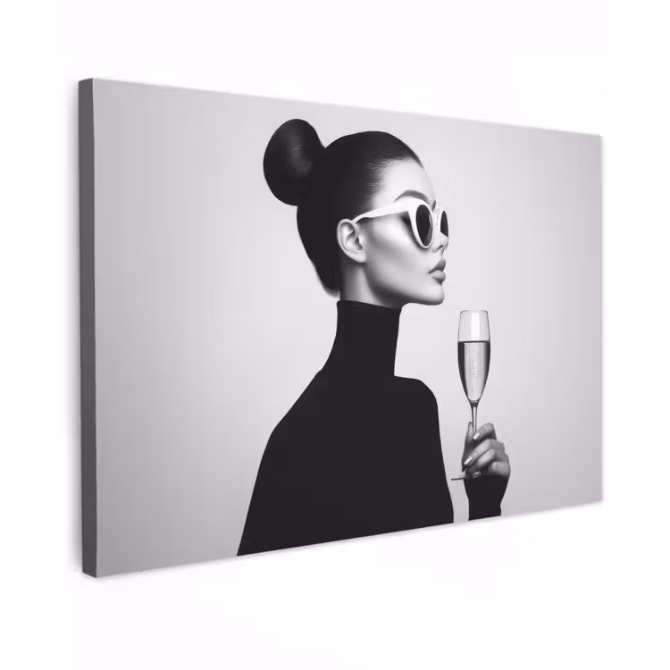 Canvas Print - Woman - Champagne - Modern — 1
