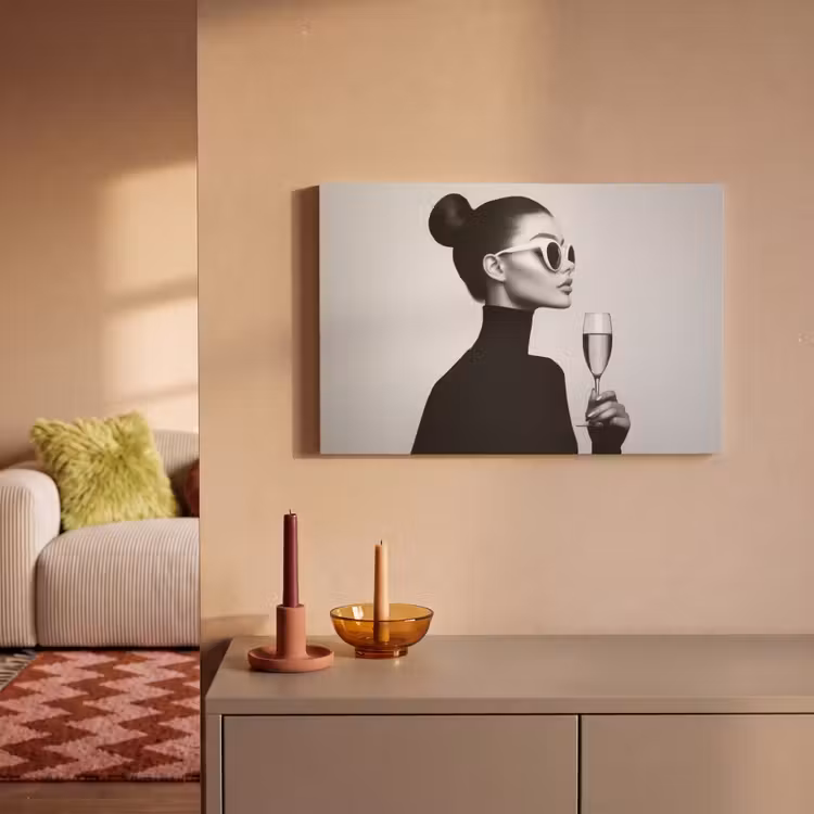 Canvas Print - Woman - Champagne - Modern — 2