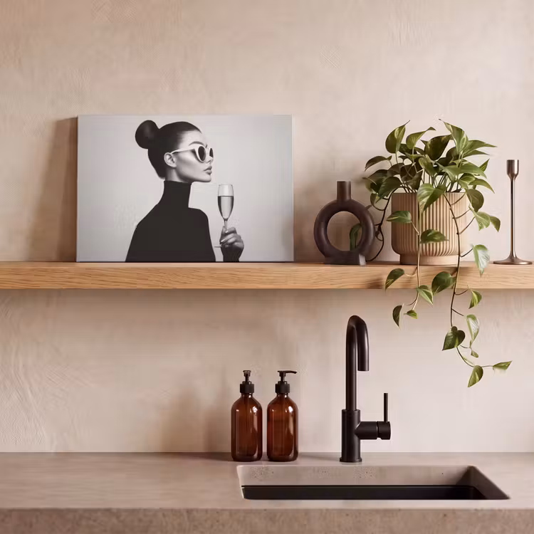 Canvas Print - Woman - Champagne - Modern — 3