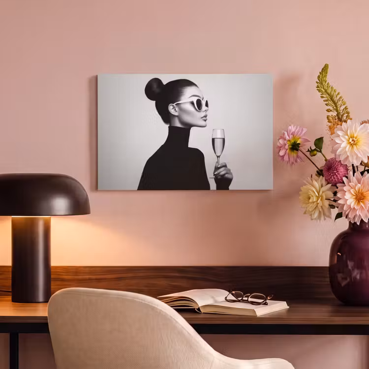 Canvas Print - Woman - Champagne - Modern — 4