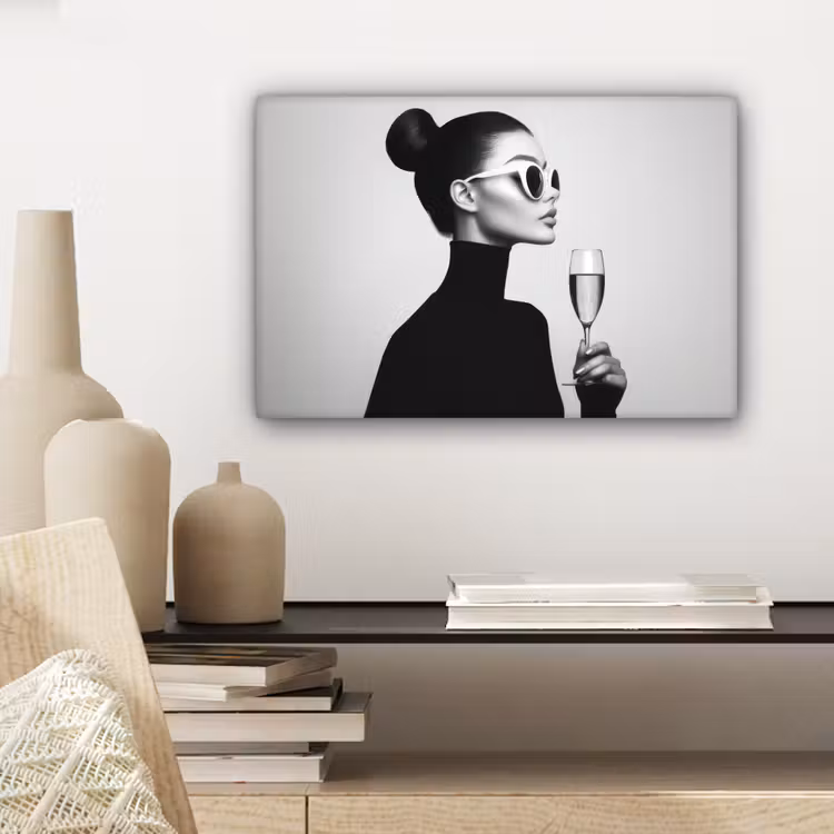 Canvas Print - Woman - Champagne - Modern — 5