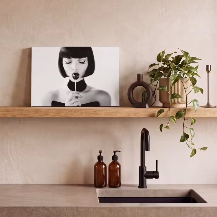 Canvas Print - Woman - Lolly - Black - White — 3