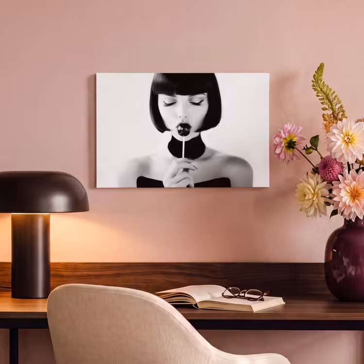 Canvas Print - Woman - Lolly - Black - White — 4