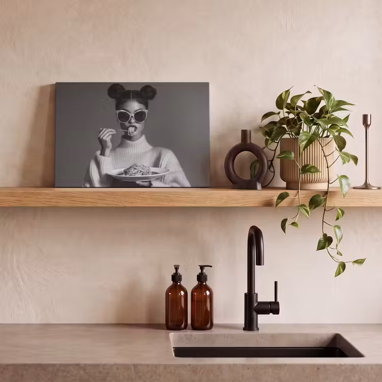 Canvas Print - Woman - Pasta - Sunglasses — 3