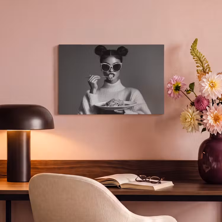 Canvas Print - Woman - Pasta - Sunglasses — 4