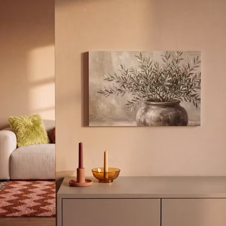 Canvas Print - Olive Plant - Earth Pot - Abstract - Beige — 2