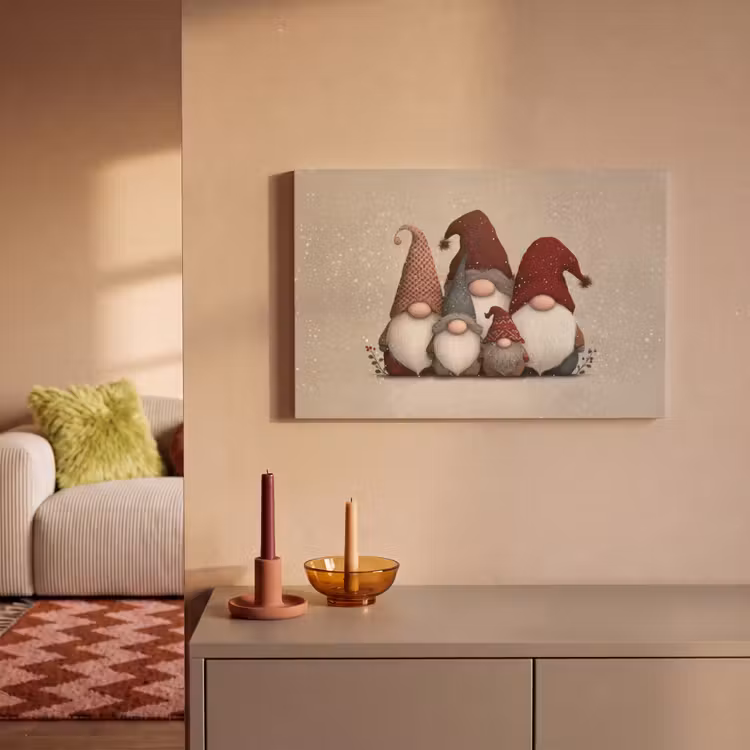 Canvas Print - Gnomes - Christmas - Snow - Pointed hats — 2