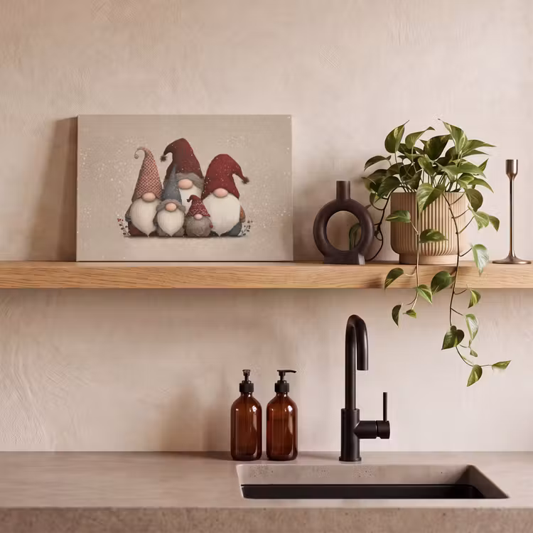 Canvas Print - Gnomes - Christmas - Snow - Pointed hats — 3