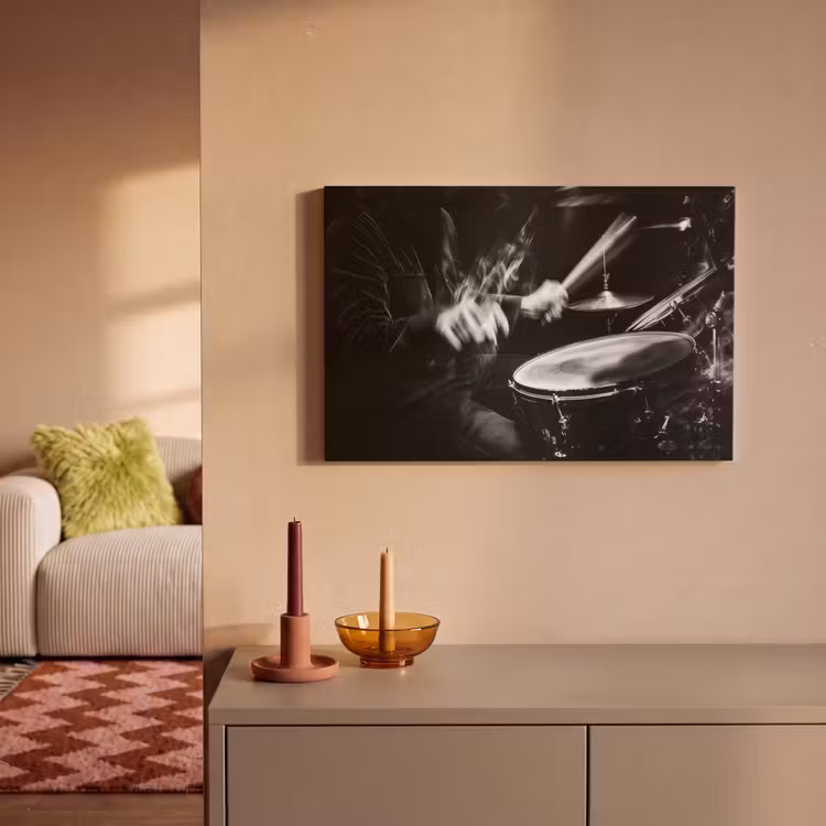 Canvas Print - Drummer - Black - Drum set — 2