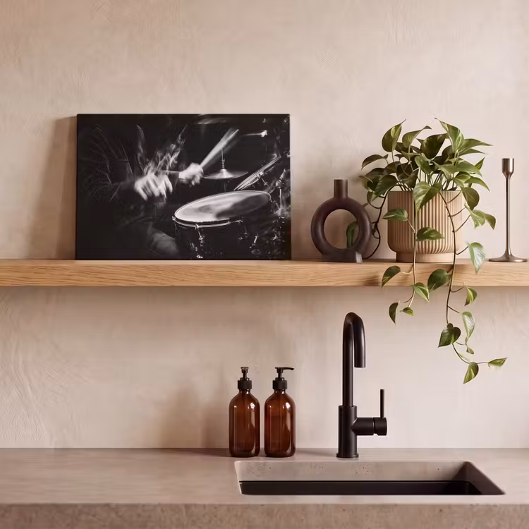 Canvas Print - Drummer - Black - Drum set — 3