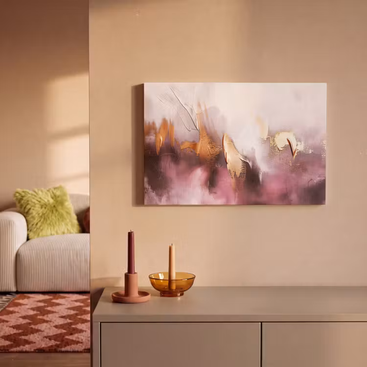 Canvas Print - Watercolor - Gold - Pink - Abstract - Art — 2