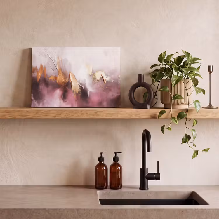 Canvas Print - Watercolor - Gold - Pink - Abstract - Art — 3