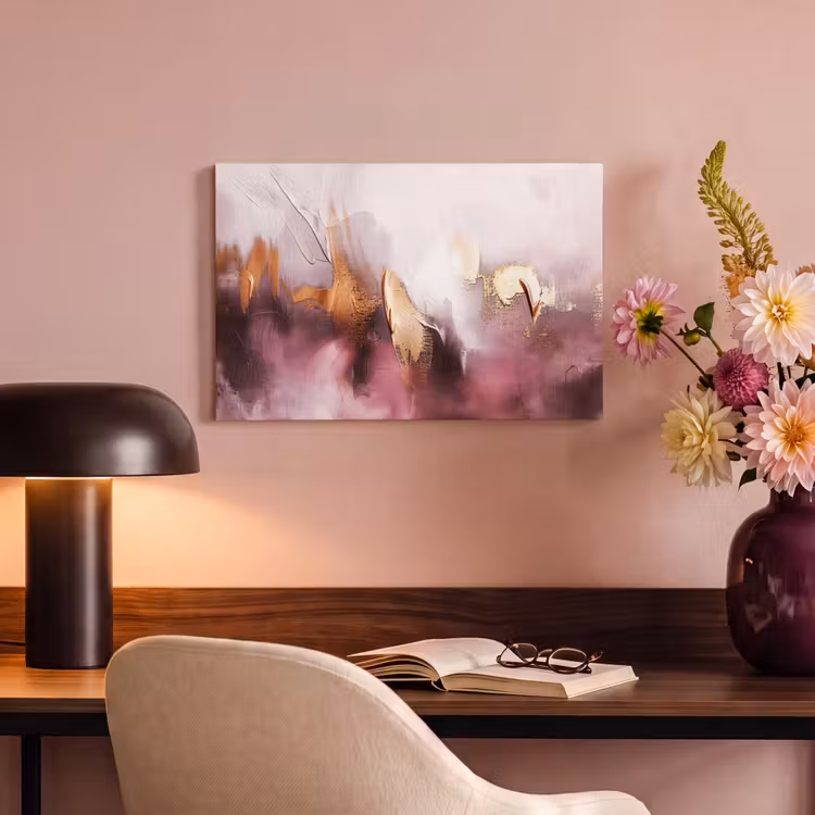 Canvas Print - Watercolor - Gold - Pink - Abstract - Art — 4