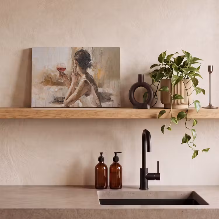 Canvas Print - Painting - Oil paint - Woman - Wine — 3