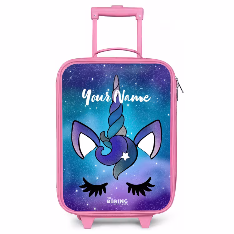 Kids’ Suitcase - Pink - Purple unicorn — 1