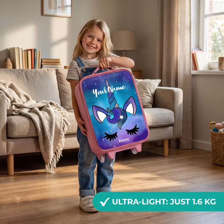 Kids’ Suitcase - Pink - Purple unicorn — 2