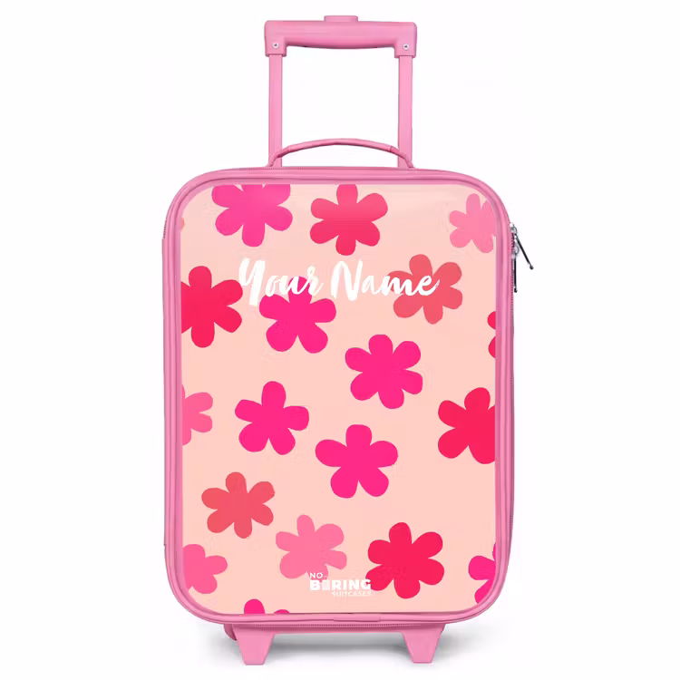 Kids’ Suitcase - Pink - Pink flowers — 1