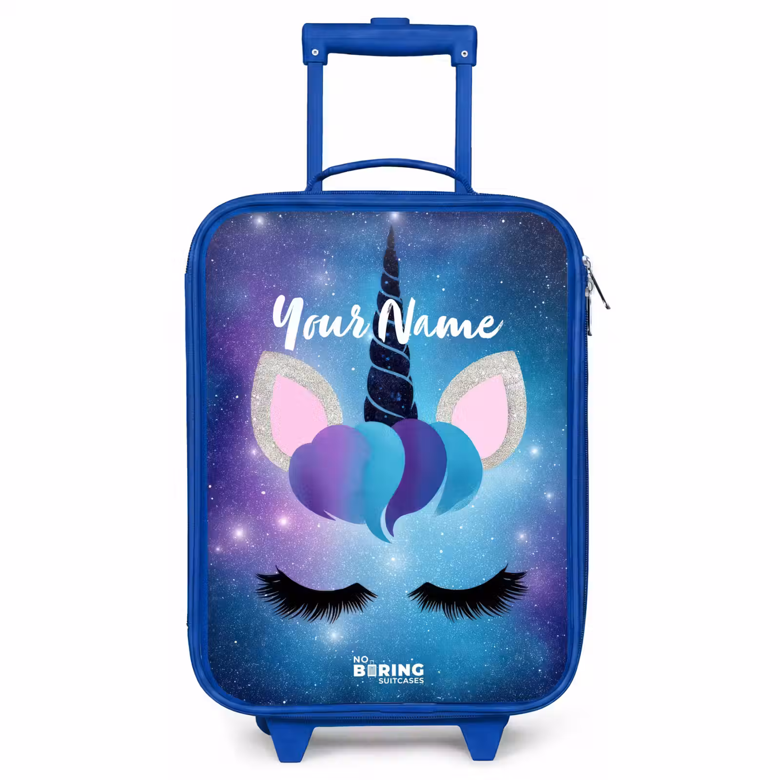 Kids’ Suitcase - Blue - Unicorn on a starry sky background — 1