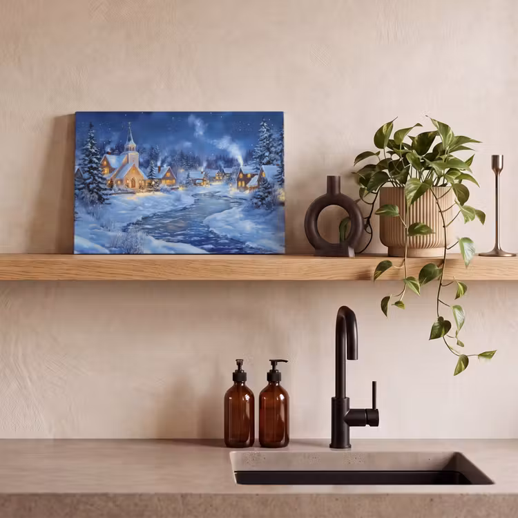 Canvas Print - Winter evening - Christmas Village - Dark — 3