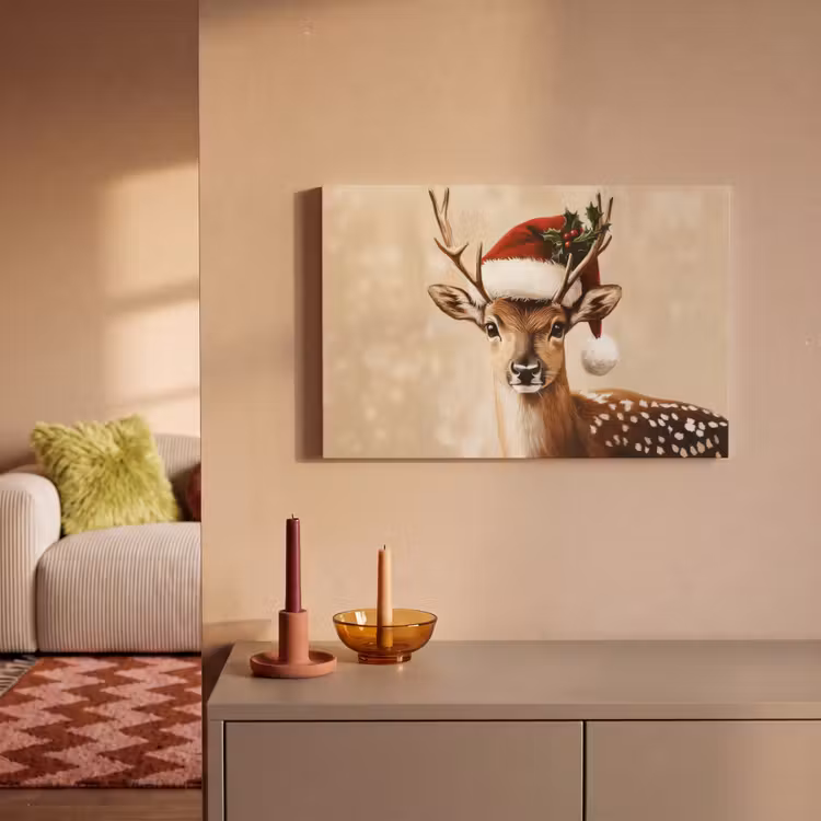 Canvas Print - Christmas - Deer - Antlers - Red — 2