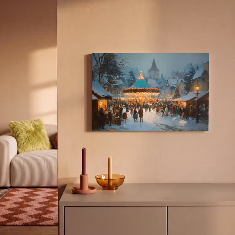 Canvas Print - Winter fair - Village - Colorful — 2