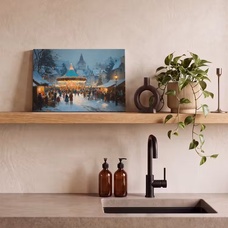 Canvas Print - Winter fair - Village - Colorful — 3