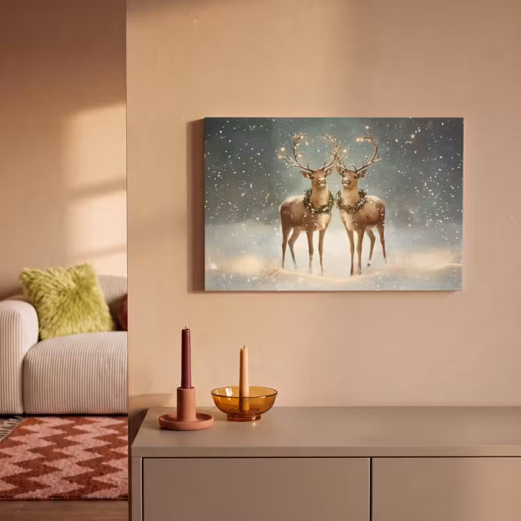 Canvas Print - Christmas Magic - Winter Forest - Reindeer — 2