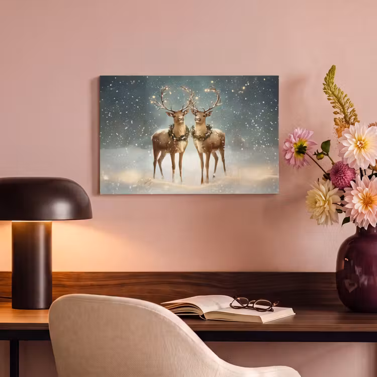 Canvas Print - Christmas Magic - Winter Forest - Reindeer — 4