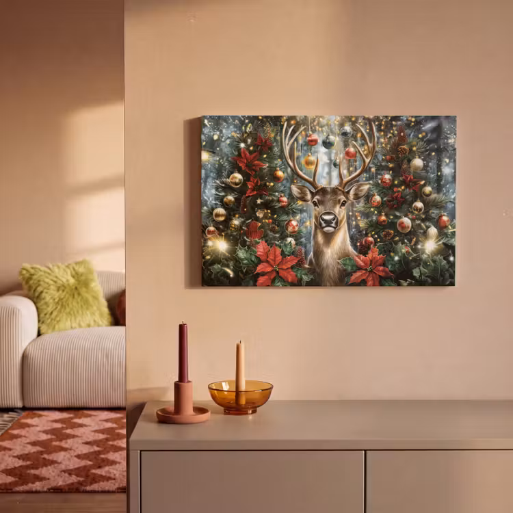 Canvas Print - Christmas party - Pine forest - Red — 2