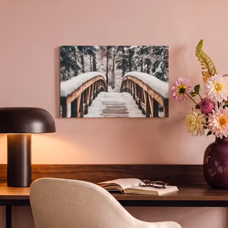 Canvas Print - Bridge - Winter landscape - Forest - Nature - Snow — 4