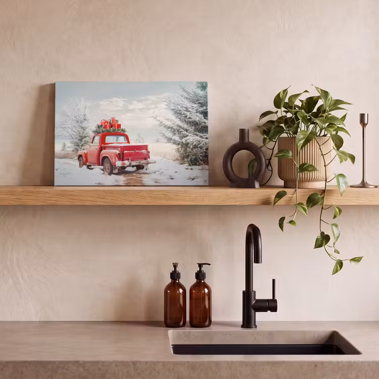 Canvas Print - Car - Red - Gifts - Winter - Snow - Christmas — 3