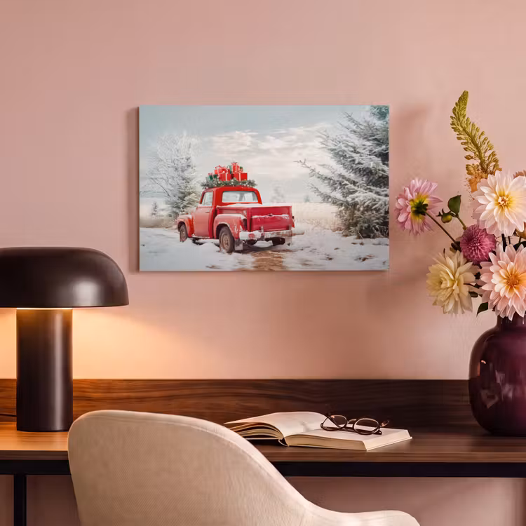 Canvas Print - Car - Red - Gifts - Winter - Snow - Christmas — 4