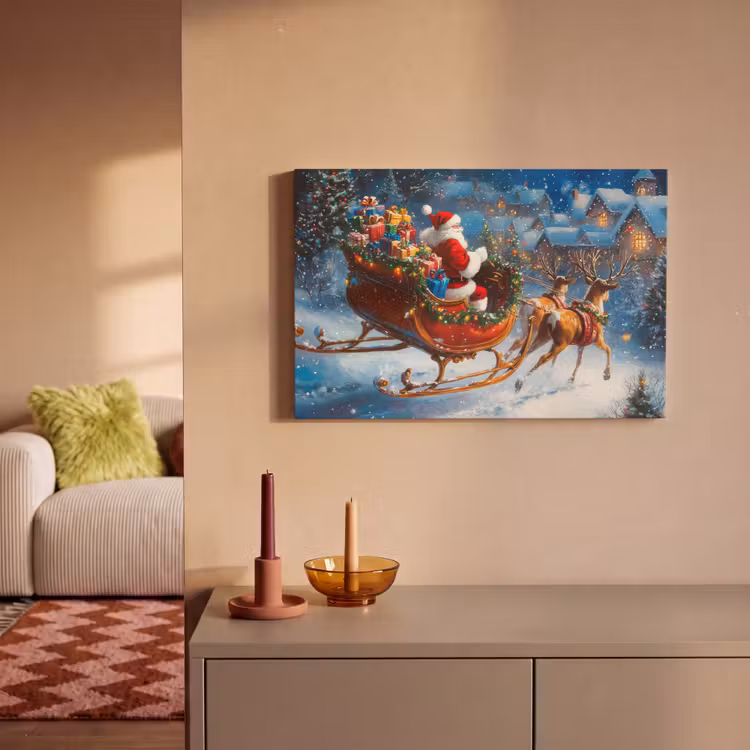 Canvas Print - Santa Claus - Reindeer - Christmas - Snow — 2