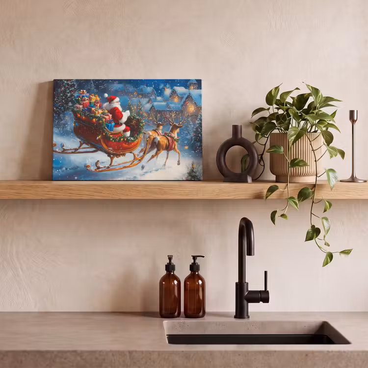 Canvas Print - Santa Claus - Reindeer - Christmas - Snow — 3