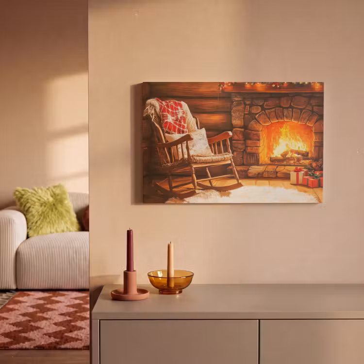 Canvas Print - Winter - Christmas - Home - Fireplace — 2