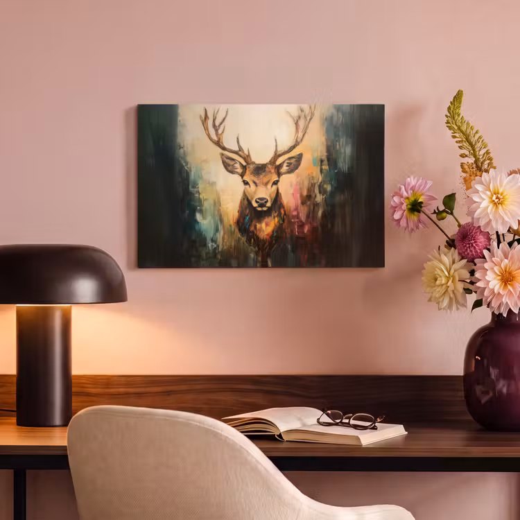 Canvas Print - Deer - Painted - Antlers - Brown — 4